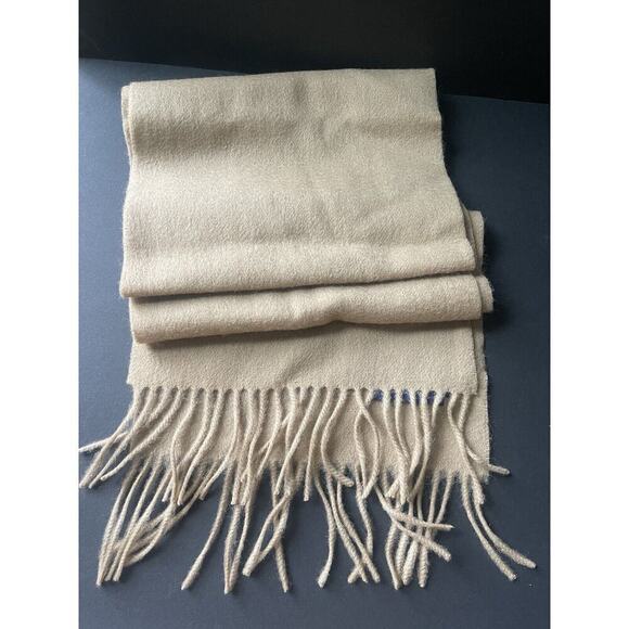 Ballantrae Edinburg Scottish 100% Lambswool Scarf Beige Winter Essential - Picture 1 of 4